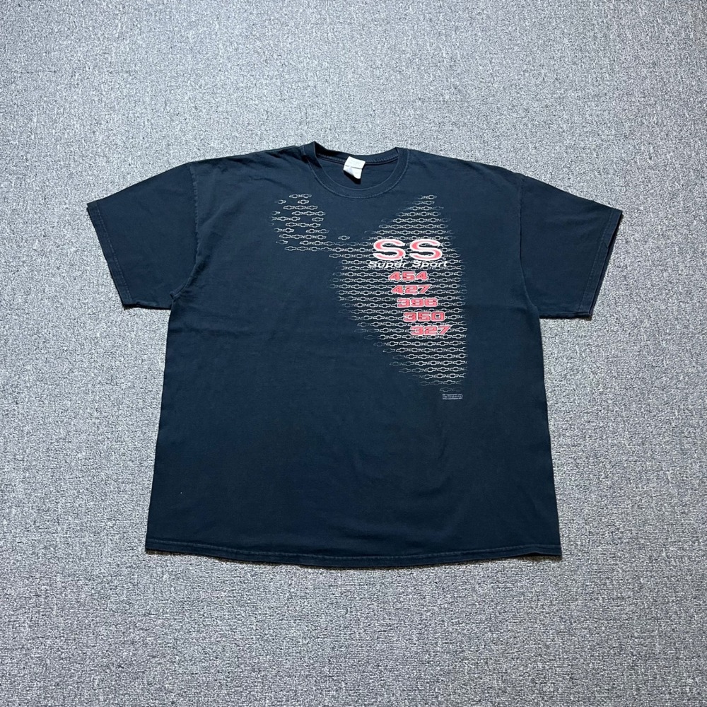 Gildan Chevrolet SS Super Sport T-Shirt 2XL Black Racing Graphic Tee